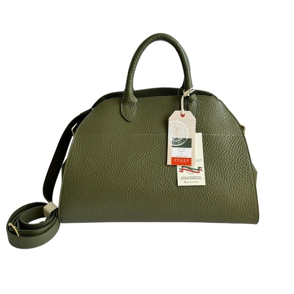 DIVINA FIRENZE Margaux Style Tote Bag Italian Pebbled Leather Viral Purse NWT - Picture 2 of 8